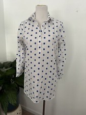 Usado, Blusa túnica Lands End supine algodão colarinho flor azul branco tamanho 10 comprar usado  Enviando para Brazil