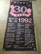 Usado, Decoração de festa de aniversário de 30 anos em 1992 banner 30 anos..72X33" comprar usado  Enviando para Brazil