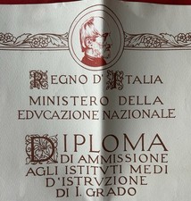Diploma regno italia usato  Milano