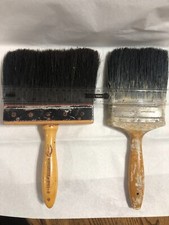 Pincéis vintage para pintura de casa (2) com alças de madeira, mestre de trabalho, usado comprar usado  Enviando para Brazil