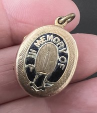 Medalhão antigo de esmalte comemorativo traseiro e frontal 9 quilates comprar usado  Enviando para Brazil