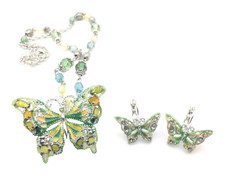 Enamel green butterfly for sale  Stockton
