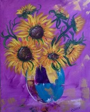 Art sunflowers canvas for sale  LYNDHURST
