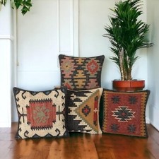 Almofada de lã indiana feita à mão juta kilim travesseiro quadrado 18" decoração para casa comprar usado  Enviando para Brazil