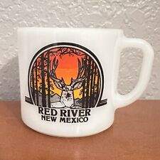 Usado, Caneca de vidro leitoso vintage Anchor Hocking Novo México Red River copo de lembrança de veado alce EUA comprar usado  Enviando para Brazil