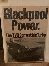 Tvr original advert for sale  EDINBURGH