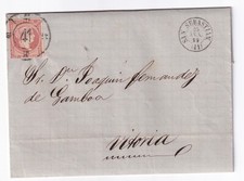 España 1855 - Carta San Sebastian/Vitoria - Edifil 48  - RC 41 - San Sebastian comprar usado  Enviando para Brazil