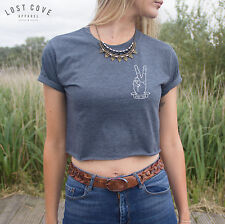 * Stay Rad Crop Top Peace Hipster Deuces Grunge Surf * comprar usado  Enviando para Brazil