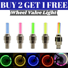 Estoque do Reino Unido 2PÇS VÁLVULA TAMPA POEIRA PNEU COR SEGURANÇA LED NEON CARRO BICICLETA RODAS LUZES comprar usado  Enviando para Brazil