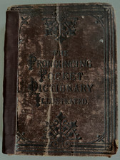 ANTIQUE 1870'S The Illustrated Pronouncing Pocket Dictionary Hardcover  5.25"X4" comprar usado  Enviando para Brazil