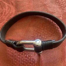 Bracelet cuir noir d'occasion  Blonville-sur-Mer