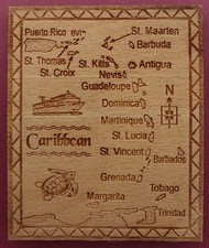 Imán de nevera de recuerdo mapa del Caribe y todas las islas segunda mano  Embacar hacia Mexico