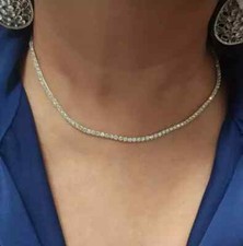 Colar de tênis feminino prata esterlina 925 corte redondo diamante criado em laboratório 6 quilates comprar usado Colar de tênis feminino prata esterlina 925 corte redondo diamante criado em laboratório 6 quilates comprar usado  Enviando para Brazil