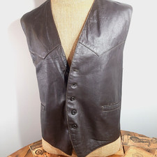 Brown leather vest for sale  Milton