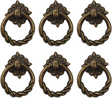 Chris.W 6 peças vintage bronze gota anel botões puxa alças para cômoda gaveta formiga, usado comprar usado  Enviando para Brazil