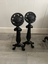 Andirons antigos de ferro fundido - Cães de lareira comprar usado  Enviando para Brazil