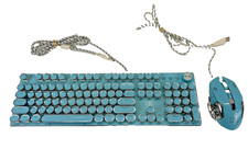 Teclado e mouse mecânico retrô máquina de escrever azul KB1000 usado comprar usado  Enviando para Brazil