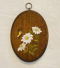 Placa de parede oval vintage pintada à mão margarida e borboleta arte popular fazenda 7,5” comprar usado  Enviando para Brazil