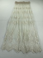 Estampa floral, saia maxi transparente de renda creme com cintura elástica de crochê fada boho comprar usado  Enviando para Brazil