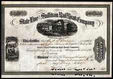 Usado, 1875 Towanda Pa - State Line and Sullivan Railroad - Certificado de estoque RARO comprar usado  Enviando para Brazil
