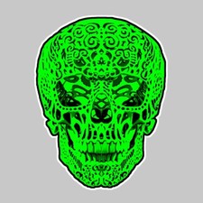 Sticker skull vert d'occasion  Le Val