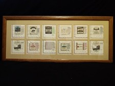 Guardanapos de degustação colecionáveis California Winery conjunto com 12 emoldurados 37x16" Sonoma, Napa comprar usado  Enviando para Brazil