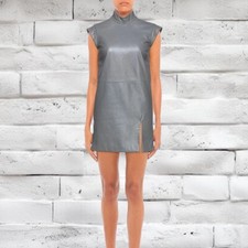 Usado, Nuevo Mujer Genuino Gris Cuero Piel Cordero de Cóctel Noche Vestido Fiesta comprar usado Usado, Nuevo Mujer Genuino Gris Cuero Piel Cordero de Cóctel Noche Vestido Fiesta comprar usado  Enviando para Brazil
