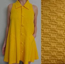 Antigo Vestido Feminino Henri Bendel Anos 90 Amarelo Algodão Botão Maior Sem Mangas! 6, usado comprar usado  Enviando para Brazil