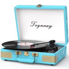 Gramofon Trynnay retro niebieski, półautomatyczny na sprzedaż  PL
