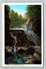 Cartão postal vintage Watkins Glen NY-Nova York, Stairway to Fairies' Pool comprar usado  Enviando para Brazil