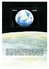 GANA 1989 SPACE APOLLO 11 ANNIV. SHEET (bloco) SC#1163 MNH CV$4.25 ASTRONOMIA comprar usado  Enviando para Brazil