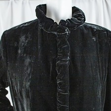 Jaqueta de veludo formal LAFAYETTE 148 nova preta sólida feminina babado tamanho 14 comprar usado  Enviando para Brazil
