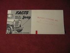 1951 Willys Jeep CJ Estação de Serviço Folheto de Vendas Catálogo Antigo Original comprar usado  Enviando para Brazil