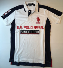 Camisa polo masculina Ralph Lauren USPA 1890 tamanho grande golfe preto/branco EUA comprar usado  Enviando para Brazil