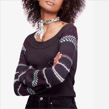 Usado, Blusa térmica feminina Free People Fairground lavada M manga de malha preta comprar usado  Enviando para Brazil