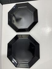 Arcoroc OCTIME Conjunto Preto de 2 Pratos 12” Vidro Octagonal França comprar usado  Enviando para Brazil