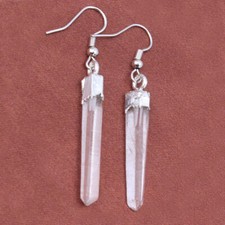 Brinco feminino natural original de cristal de rocha coluna de quartzo pedra gancho pendurado comprar usado  Enviando para Brazil