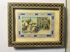 PINTURA POR H. ALI SAJADI Miniaturista, Armação em Mosaico do Irã Pátio Persa, usado comprar usado  Enviando para Brazil