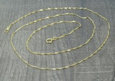 Lindo Elegante Colar de Corrente Torcida de Ouro Amarelo 9 quilates 18 Polegadas 0,8 mm, Novo comprar usado  Enviando para Brazil