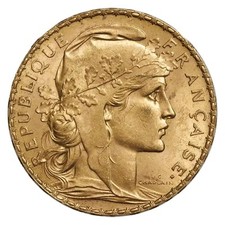 Moeda galo ouro francês 20 francos média circ - ano aleatório (0,1867 oz) comprar usado  Enviando para Brazil