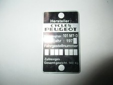 Typenschild plate peugeot gebraucht kaufen  Deutschland