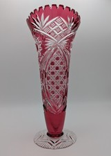 überfangglas vase cranberry gebraucht kaufen  Stade