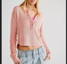 Blusa Henley Free People FP One Colt botão térmico manga longa rosa nova com etiquetas GG comprar usado  Enviando para Brazil