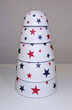 Conjunto de copos medidores Patriotic 5 peças estrelas vermelhas e azuis em tigelas brancas 100% melamina, usado comprar usado  Enviando para Brazil
