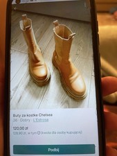 Sztyblety brązowe botki wsuwane workery na koturnie 36 na sprzedaż  PL