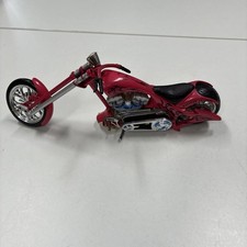 Monster Chopper Scale modelo chamas vermelhas e pretas quadro longo motocicleta personalizada, usado comprar usado  Enviando para Brazil