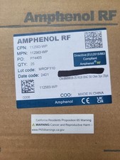 Conectores Amphenol RF 112563-WP BNC para RG8 50 Ohm 3 peças pacotes 25 caixa aberta total comprar usado  Enviando para Brazil
