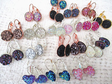 Druzy leverback earrings for sale  NEWARK