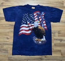 Camiseta Y2K The Mountain American Eagle Flag Lightning Graphic Tie Dye tamanho G comprar usado  Enviando para Brazil
