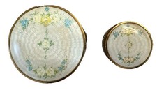 VINTAGE!  Estojos para bugigangas de vaidade tampa de metal fundo de vidro conjunto de 2 sep25 comprar usado VINTAGE!  Estojos para bugigangas de vaidade tampa de metal fundo de vidro conjunto de 2 sep25 comprar usado  Enviando para Brazil